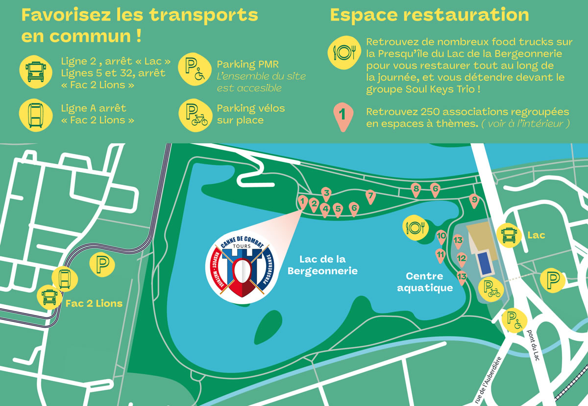 Le plan de Tours en fête, canne de combat